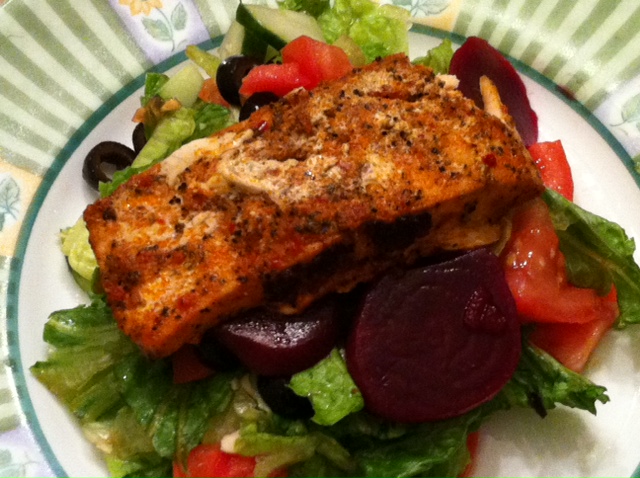Salad with Grilled Salmon